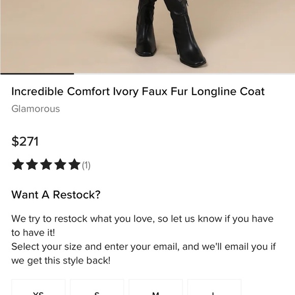 NWT Glamorous Ivory Faux Fur Jacket Size Medium - Picture 5 of 10